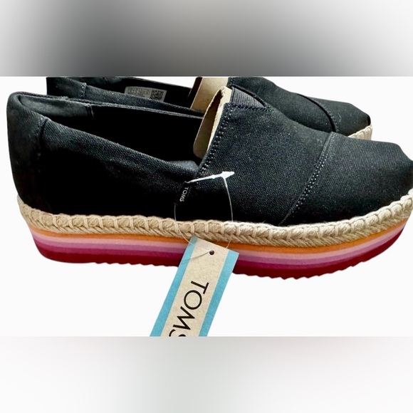 New in Box—TOMS Alpargata Platform Rope High Espadrille in Black-Size 8 - Picture 2 of 16